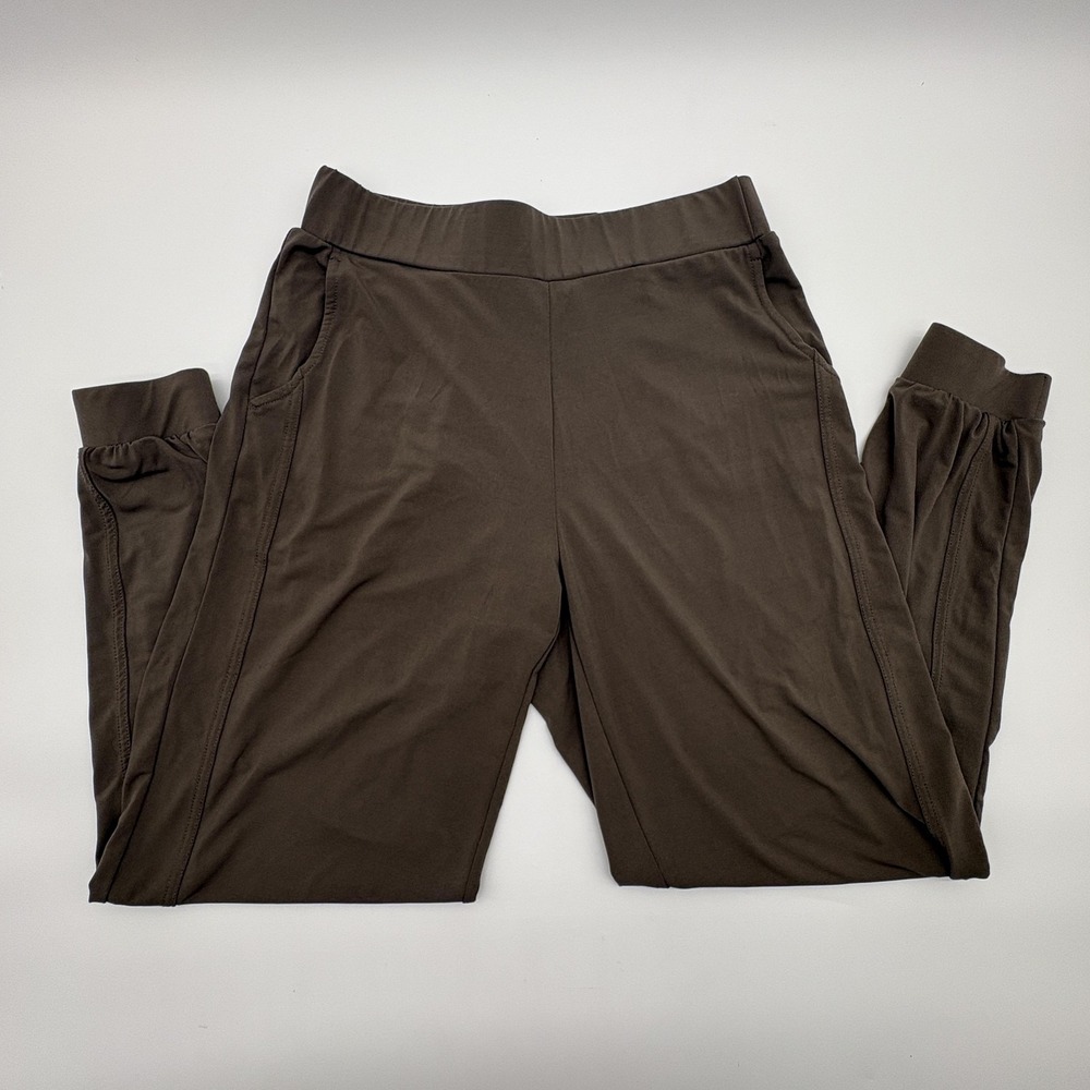 Lisa Rinna Collection Pants Womens XS Brown Joggers Elastic Waist Lounge Pockets